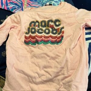 Marc Jacobs Kids Pink Long Sleeve Tee with Colorful Logo